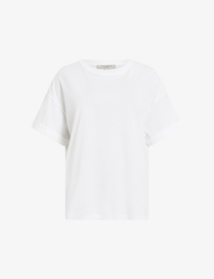 Shop Allsaints Women's White Briar Relaxed-fit Organic-cotton T-shirt