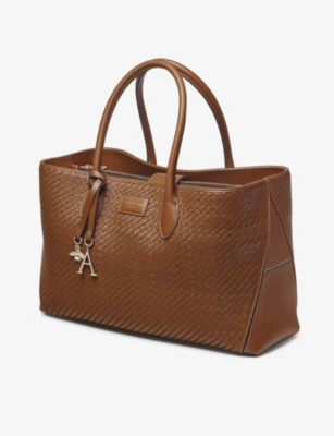 ASPINAL OF LONDON: London interwoven leather tote bag