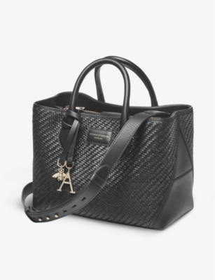 ASPINAL OF LONDON: London medium interwoven leather tote bag