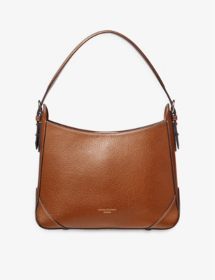 Aspinal Of London Hobo Logo-print Tote Bag In Tan