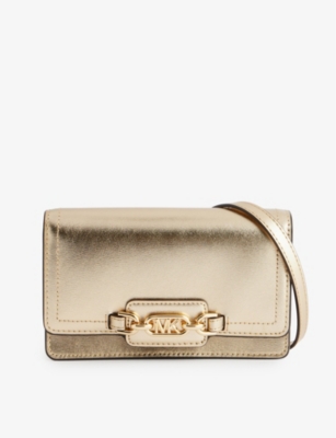 Michael Michael Kors Womens Pale Gold Heather Leather Cross-body Bag