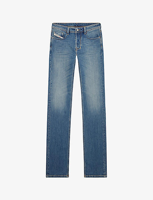 : 1985 Larkee faded-wash straight-leg stretch-denim jeans