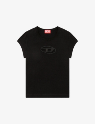 Diesel T-angie Cotton Crew-neck T-shirt In 9xxa