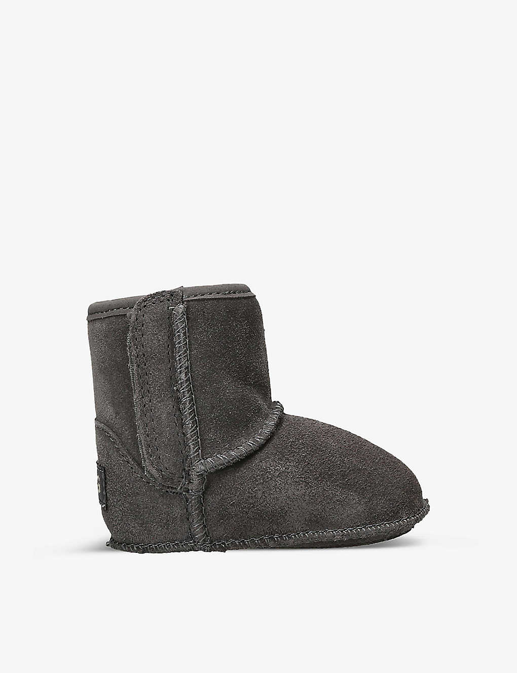 Ugg Kids' I Baby Classic Logo-patch Suede And Shearling Crib Boots 6-12 Months In Grey