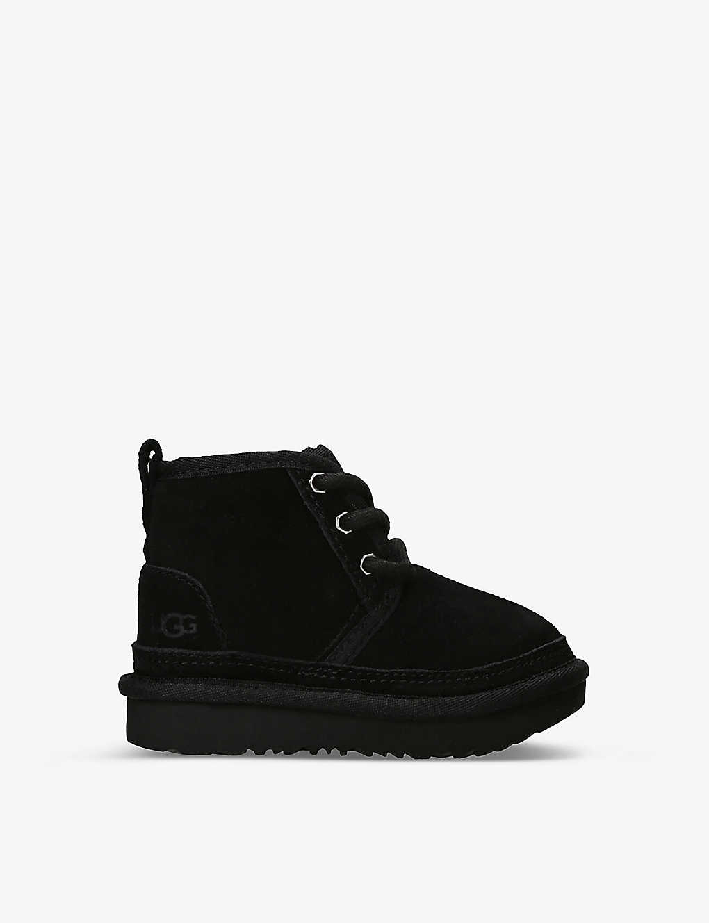 Shop Ugg Boys Black Kids Neumel Ii Logo-print Suede And Shearling Ankle Boots 2-7 Years