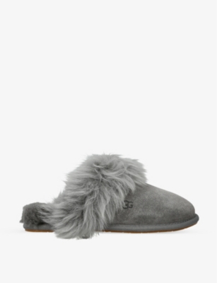 UGG SCUFF SIS SHEEPSKIN-LINED SUEDE SLIPPERS,69353117