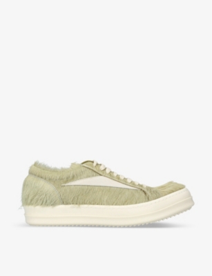 RICK OWENS - Vintage faux-fur low-top leather trainers | Selfridges.com