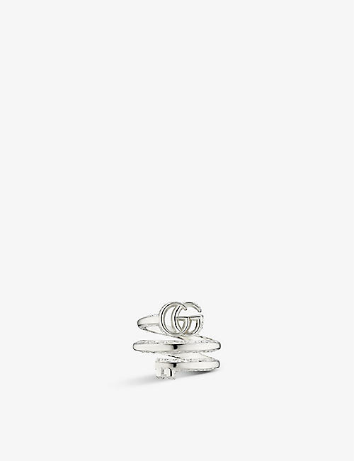 GUCCI: GG Marmount sterling-silver ring
