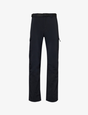 Columbia Mens Black Silver Ride Detachable-belt Straight-leg Slim-fit Recycled-cotton Trousers