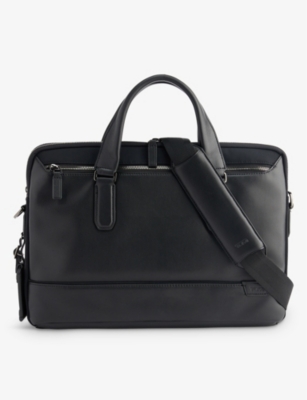 TUMI SYCAMORE WOVEN AND LEATHER BRIEFCASE
