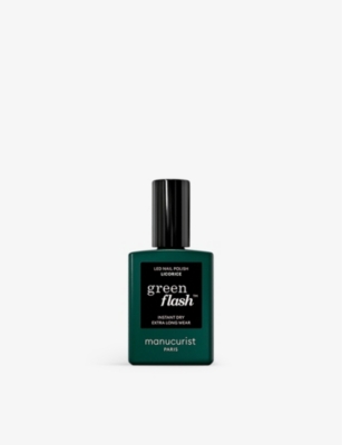 Manucurist Licorice Green Flash Nail Polish 15ml In White