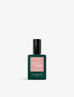 Manucurist Shell Beige Green Flash Nail Polish 15ml In White