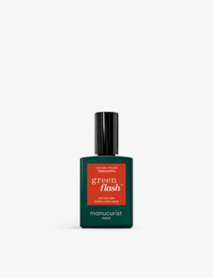 Manucurist Terracotta Green Flash Nail Polish 15ml In White