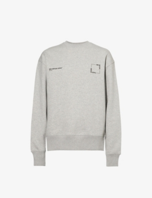 Mki Miyuki Zoku Mki Miyuki-zoku Mens Grey Square Logo-print Organic-cotton And Recycled-polyester-blend Sweatshirt