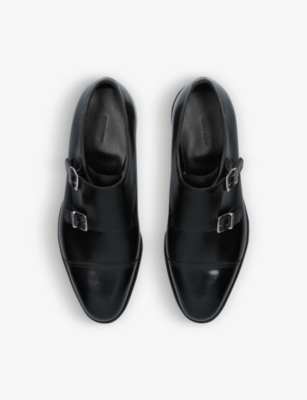 Shop John Lobb William Double-buckle Leather Monk Shoes In Black