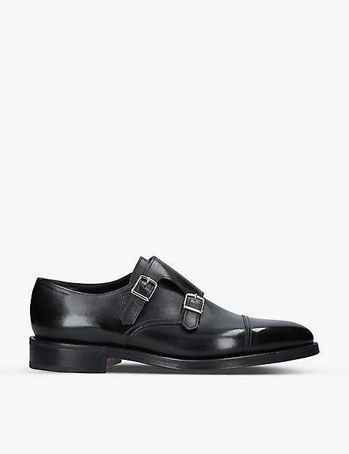 JOHN LOBB: William double-buckle leather monk shoes