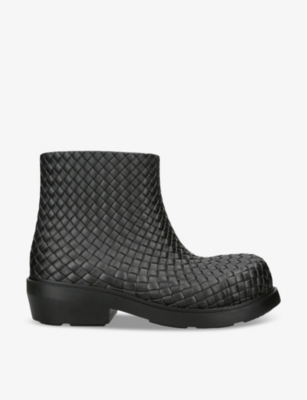 BOTTEGA VENETA: Fireman Intrecciato rubber ankle boots