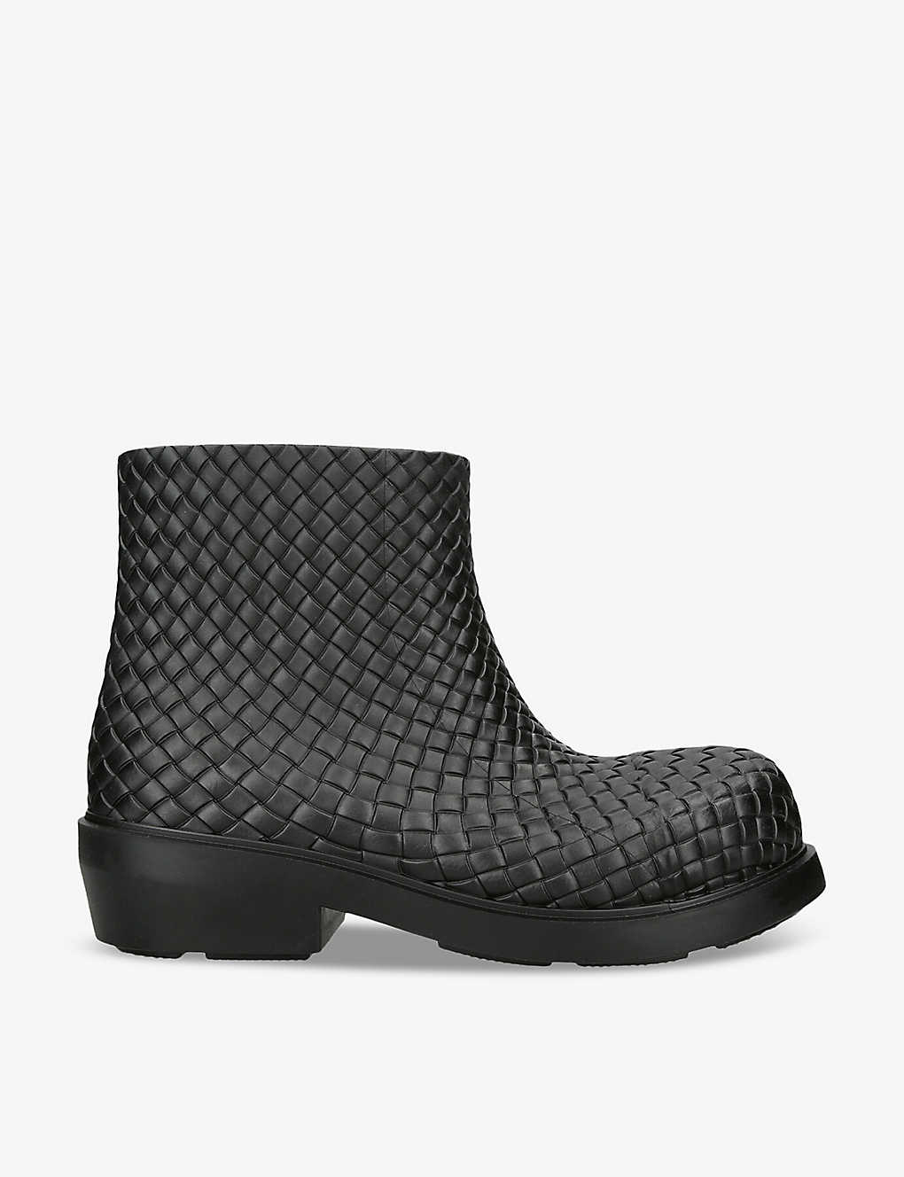 Shop Bottega Veneta Fireman Intrecciato Rubber Ankle Boots In Black