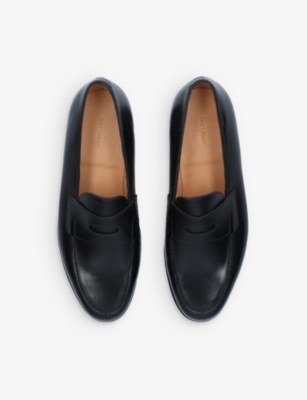 Shop John Lobb Men's Black Lopez Leather Loafers