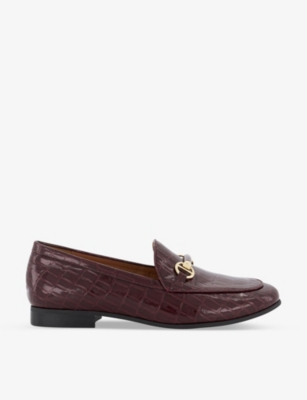 DUNE: Grandeur croc-embossed faux-leather loafers