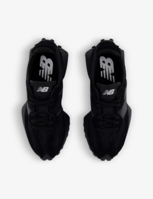 327 logo-embossed mesh and suede low-top trainers