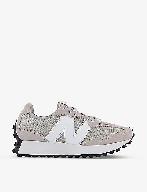 NEW BALANCE: 327 logo-stitched woven low-top trainers