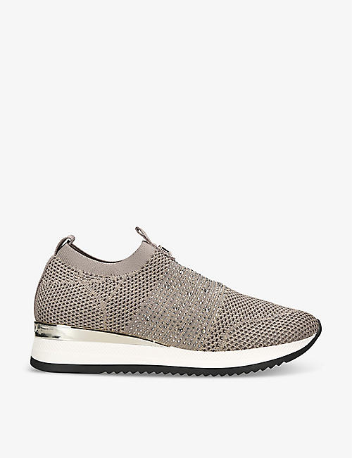 CARVELA: Janeiro 2 crystal-embellished textile low-top trainers