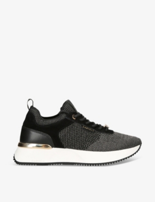 CARVELA: Flare contrast-sole mesh and suede low-top trainers