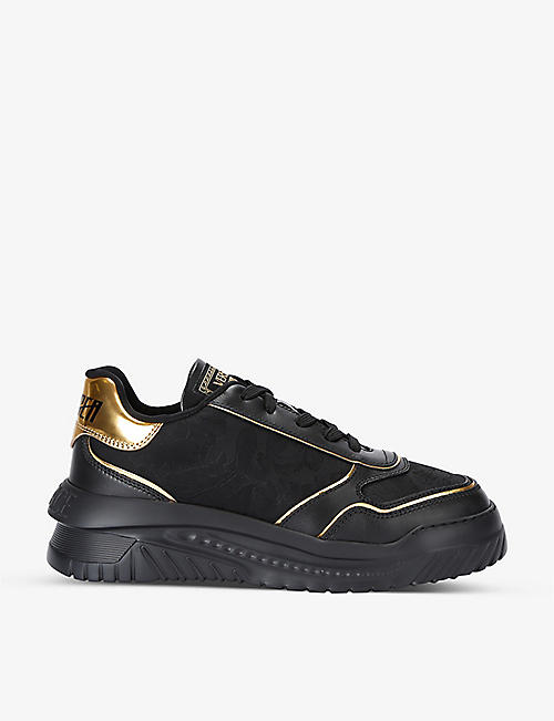 VERSACE: Odiessa chunky-sole leather low-top trainers