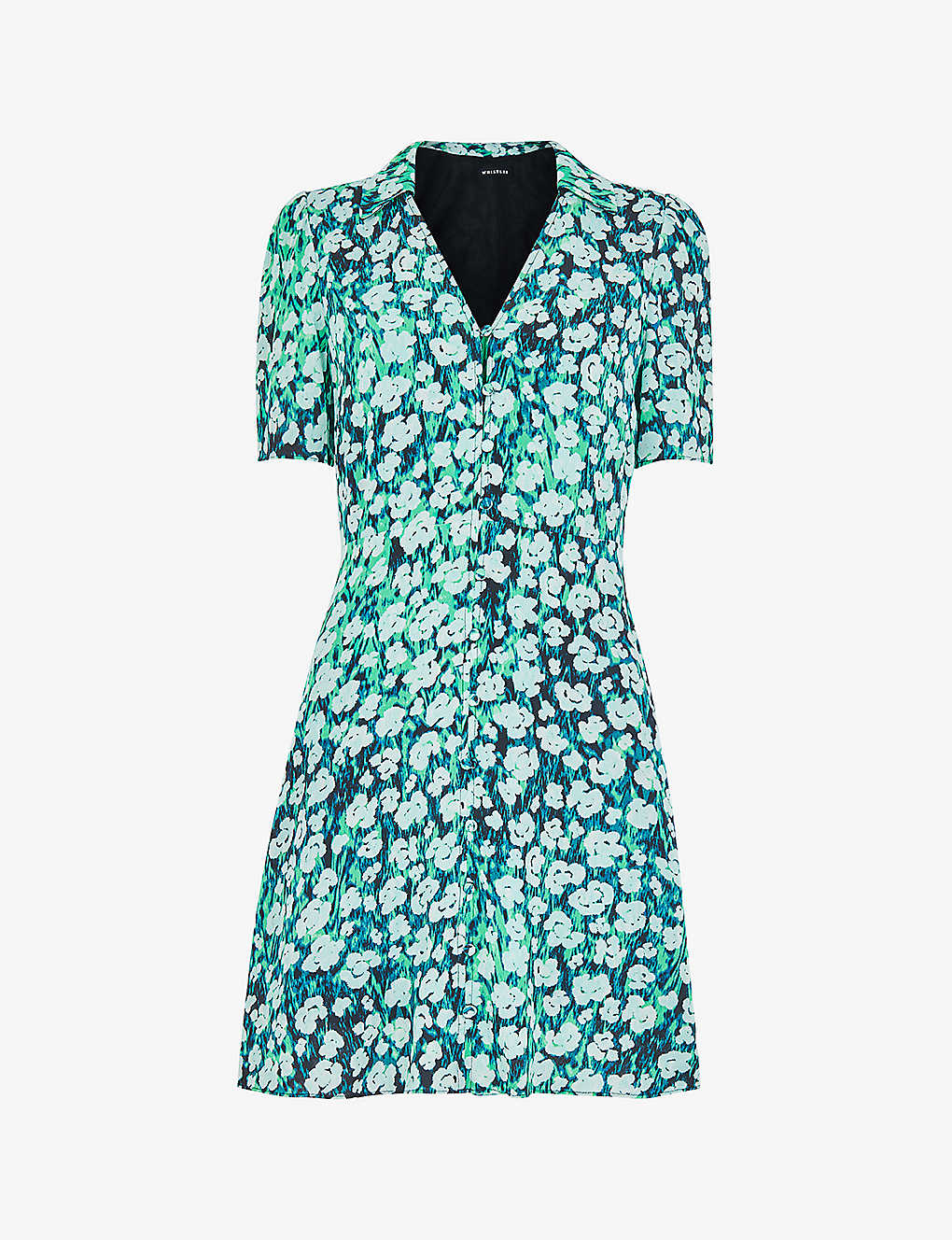 Whistles Womens Multi-coloured Rowal Floral-print Short-sleeve Woven Mini Dress