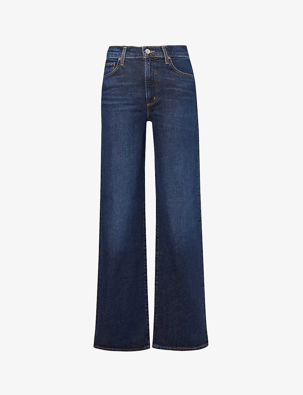 Agolde Harper Straight-leg Mid-rise Organic Denim-blend Jeans In Formation (dk Rinse Ind)