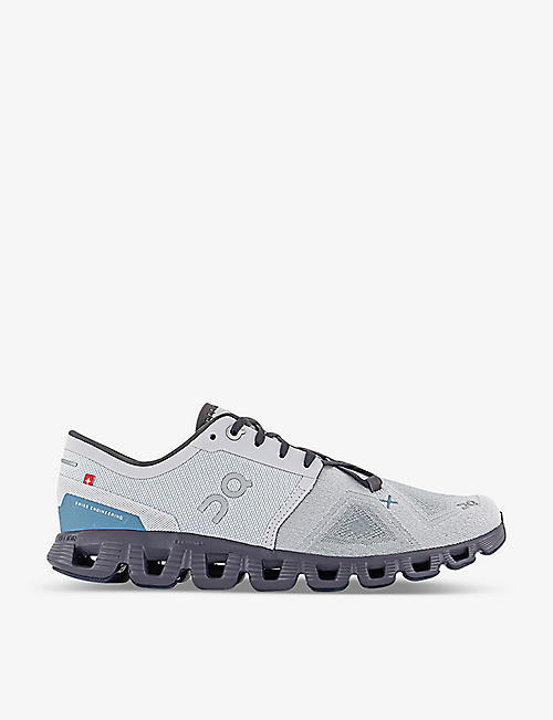 ON-RUNNING: Cloud X 3 cushioned-sole mesh low-top trainers