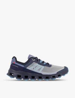 On-running Womens Navy Wash F Cloudvista Cushioned-sole Mesh Low-top Trainers In Navy Blue