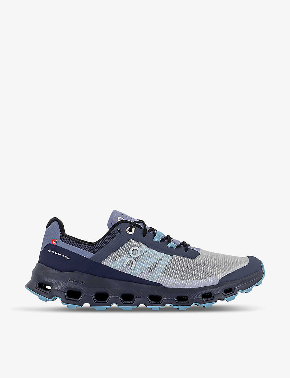 On-running Womens Navy Wash F Cloudvista Cushioned-sole Mesh Low-top Trainers In Navy Blue