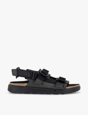 BIRKENSTOCK: Shinjuku logo-embossed leather and textile flat sandals