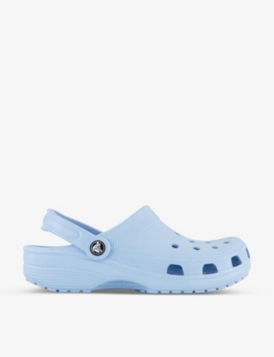 Crocs Womens Blue Calcite Classic Brand-embossed Rubber Clogs Eur 41 / 8 Uk In Blue