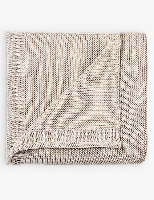 LIEWOOD: Kara 粗针织有机棉毛毯 100 厘米 × 100 厘米