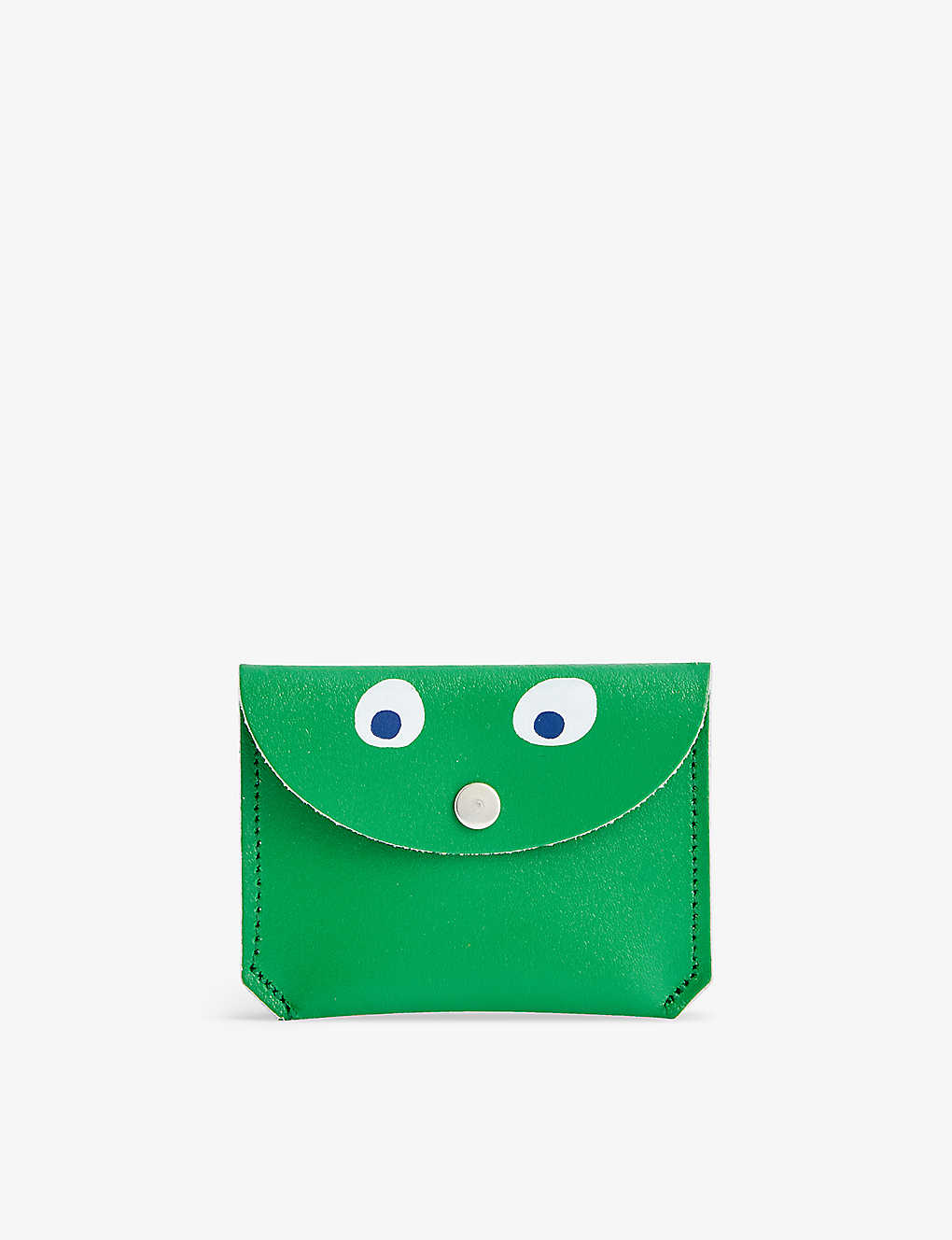 Ark Colour Design Womens Bright Green Google Eye Front-flap Leather Purse