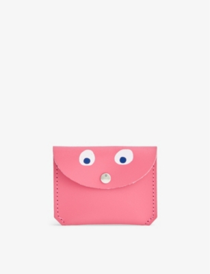 Ark Colour Design Womens New Pink Google Eye Front-flap Leather Purse