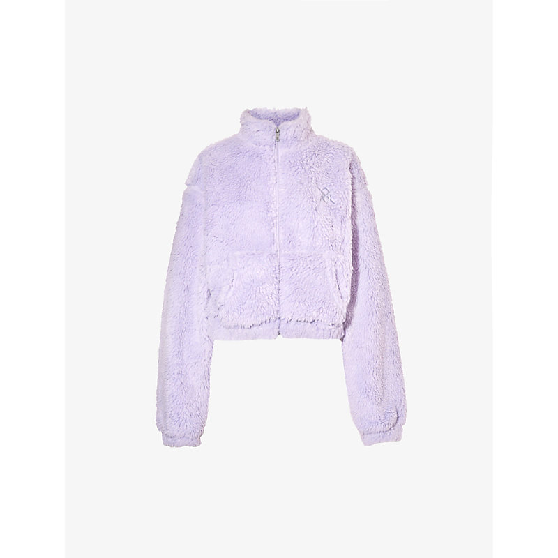 DAILY PAPER DAILY PAPER WOMEN'S PURPLE ROSE RAMILA BRUSHED-FLEECE WOVEN JACKET