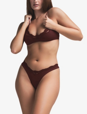 SKIMS: Fits Everybody lace-trimmed stretch-woven bra