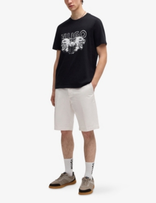 Hugo Boss Regular-fit Shorts With Slim Leg And Buttoned Pockets In Natural