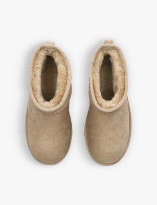 UGG: Classic Mini II suede and shearling ankle boots 7-9 years