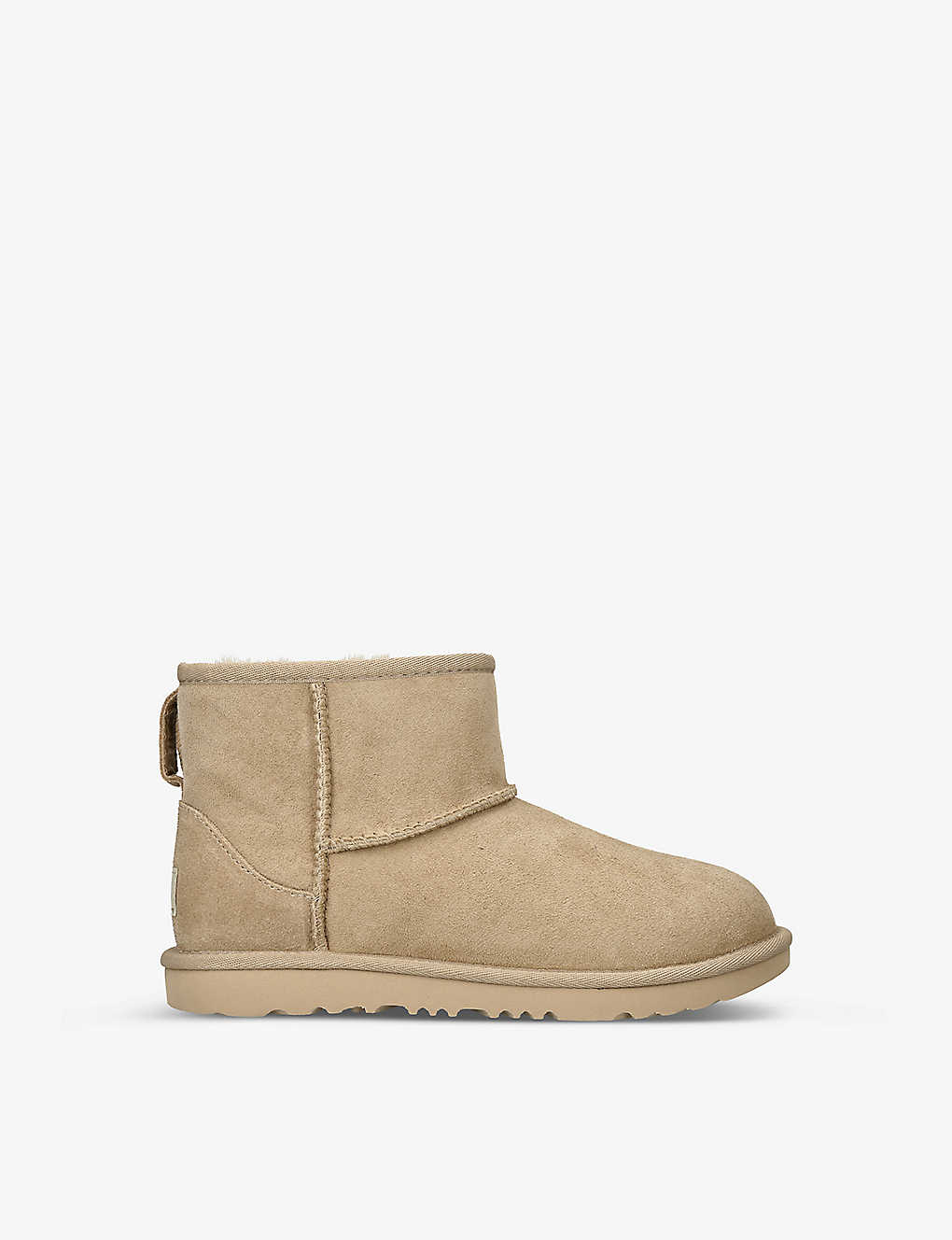 Shop Ugg Girls Bone Kids Classic Mini Ii Suede And Shearling Ankle Boots 7-9 Years