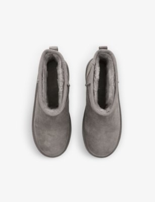 UGG: Classic Mini Platform suede and shearling boots 7-10 years