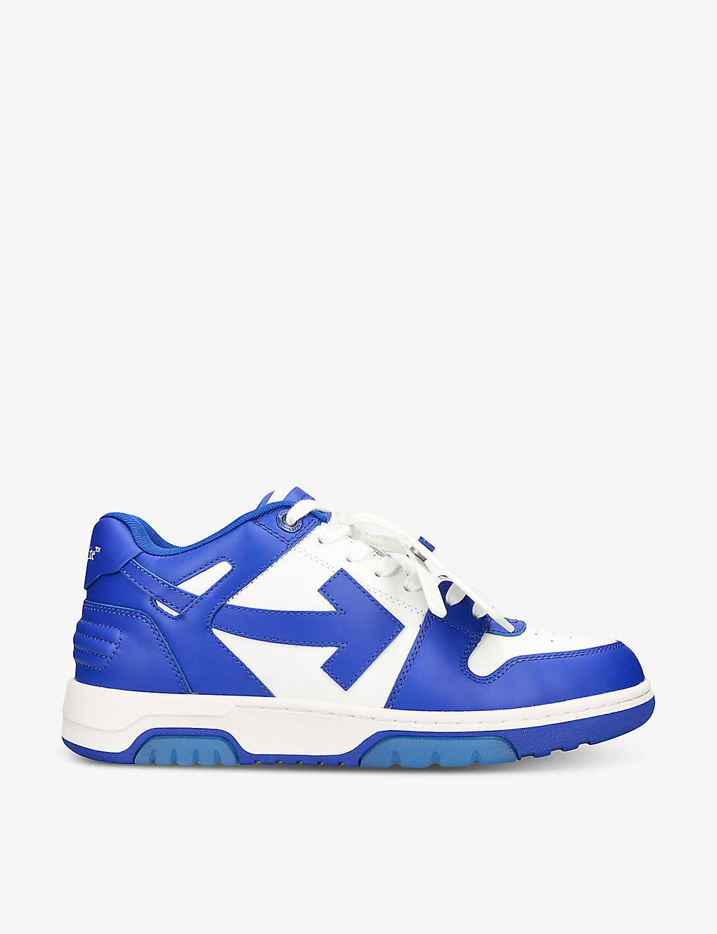 Off-white Out Of Office Brand-embroidered Leather Low-top Trainers In Blue
