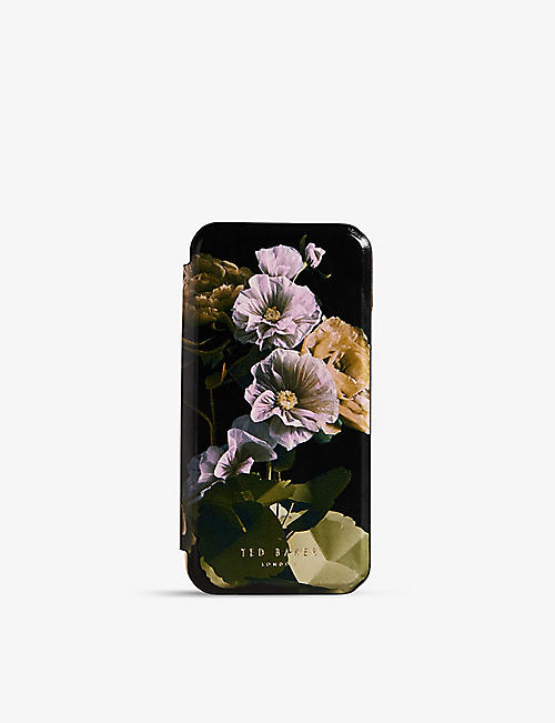 TED BAKER: Gladias floral-print mirrored Iphone 12 and 12 Pro phone case