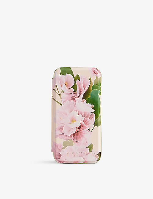 TED BAKER: Lirion floral-print mirrored iPhone 14 Pro phone case