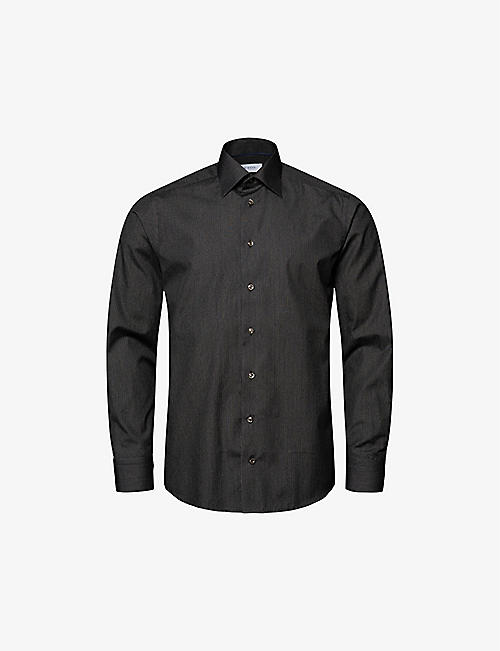ETON: Signature glitter-stripe slim-fit cotton shirt