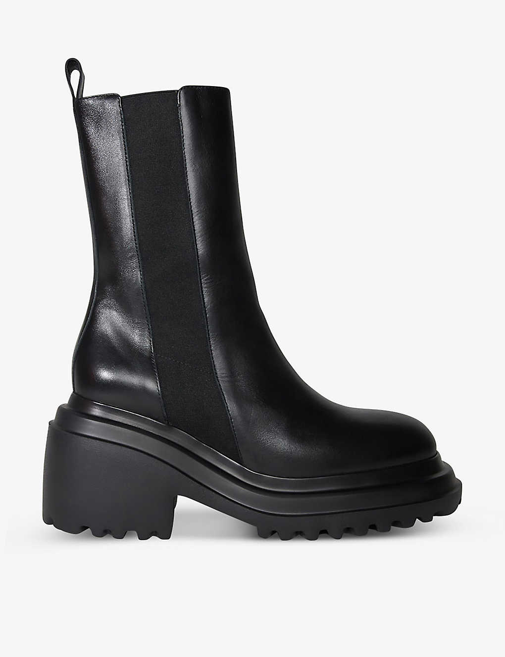 Shop Maje Women's Noir / Gris Funkou Chunky-heel Leather Ankle Boots In Black